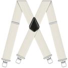Suspensórios masculinos pesados brancos de 2 polegadas de largura, estilo X