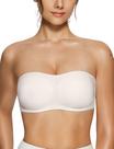 Sutiã bandeau feminino sem fio acolchoado sem alças da Bra Vertvie, branco