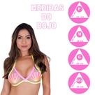 Sutiã Biquini Tule Asa Delta Bordado Moda Crochê Concha Rosa