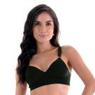 Sutiã Comfort Alças Largas e Reguláveis com Bojo sem Costura Preto Zee Rucci