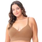 Sutiã Comfort Plus com Bojo Jacquard sem Costura Amêndoa