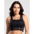 Sutiã Cropped Regata IMI Lingerie Top Renda Cropped Feminino Top de Renda Meia Taça Sem Bojo Alça Re