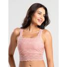 Sutiã Cropped Regata IMI Lingerie Top Renda Cropped Feminino Top de Renda Meia Taça Sem Bojo Alça Re