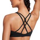 Sutiã CRZ YOGA Butterluxe Sem Costura com Bojo, Gola Alta, Preto, M