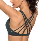 Sutiã CRZ YOGA Strappy V Decote Cruzado Sem Arco Médio Suporte