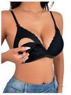 Sutiã de amamentação MakeMechic feminino de renda corporal transparente preto M Sutiã de amamentação MakeMechic feminino de renda corporal transparente preto M