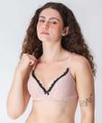 Sutiã de Renda Com Base e Bojo Rosa-47138 Sutiã de Renda Com Base e Bojo Rosa-47138