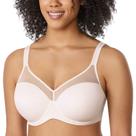 Sutiã DELMIRA 34E Plus Size com Aro e Leve Bojo Rosa e Branco