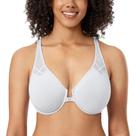 Sutiã DELMIRA Plus Size 42C Cinza Francês com Fecho Frontal e Costas Nadador