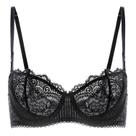 Sutiã DOBREVA 34DD Preto em Renda Transparente Push-Up Sem Bojo