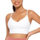 Sutiã Esportivo CRZ YOGA Butterluxe com Bojo e Decote V Branco G