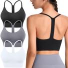 Sutiã esportivo Evercute Racerback acolchoado Y Racer Back para ioga