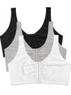 Sutiã esportivo Fruit of the Loom Front Close Builtup, pacote com 3