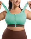 Sutiã esportivo VFUS de alto impacto com zíper frontal ajustável verde aqua