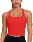 Sutiã esportivo YEL Racerback Workout Top com bojos moldados para mulher
