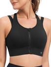 Sutiã esportivo Yvette com fecho frontal de alto suporte preto 3XL+