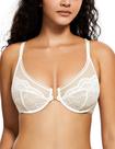 Sutiã feminino Deyllo com fecho frontal Racerback 32D Ivory