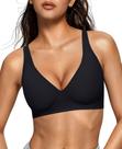 Sutiã feminino OEAK Deep V sem fio, confortável, preto L