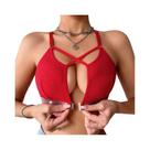 Sutiã Feminino Sem Bojo Com Fecho Frontal Brilhante E Costas Cruzadas, Lingerie Sexy Respirável,
