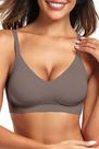Sutiã feminino Vertvie Seamless, sem costura, sem aros, push-up, cinza