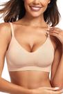 Sutiã feminino Vertvie, sem costura, confortável, push-up, nude M