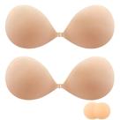 Sutiã pegajoso sem alças, invisível, push-up para vestido sem encosto