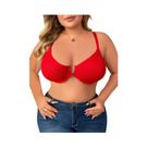 Sutiã plus Size Feminino De Renda Com Bojo Push-Up E Fecho Frontal, Meio Bojo, Efeito De Realce,