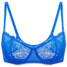 Sutiã Plus Size Feminino DOBREVA com Renda Sexy, Push Up, Balconette Transparente, Arame, Sem Bojo, Azul Céu 36D
