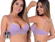 Sutia Push Up com bojo kit c/ 3 suta com barbatana e base estrturada reforçada Sutia Push Up com bojo kit c/ 3 suta com barbatana e base estrturada reforçada
