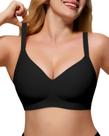 Sutiã Push Up Comfort sem fio As Fairy Black 36C para mulheres