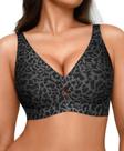 Sutiã Push Up sem fio Popilush Leopard Black para mulheres