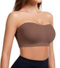 Sutiã sem alças Miguofan Wireless acolchoado Bandeau Bra Coffee