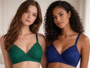 Sutiã Sem Bojo Kit 2 Sutian Soutien com Renda Lingerie Sutiã Sutia Sem Bojo