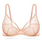 Sutiã Wingslove Sexy Lace Demi Sheer See Through 40DD rosa
