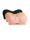 Sutiãs Bandeau, pacote com 3, gorglitter, fecho frontal feminino
