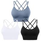 Sutiãs esportivos Evercute Cross Back Sutiãs acolchoados com tiras cruzadas para ioga, exercícios e exercícios, baixo impacto