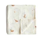 Swaddle Blanket mushie Muslin 100% flores de algodão orgânico