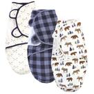 Swaddle Wrap Hudson Baby acolchoado de algodão de 0 a 3 meses, pacote com 3