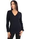 Sweater Anistia Feminino de Lã Manga Longa Decote V. Marinho