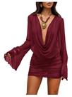 Swimsuit Cover Up SOLY HUX Sheer Mesh Beach Dress Borgonha Swimsuit Cover Up SOLY HUX Sheer Mesh Beach Dress Borgonha