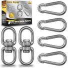 Swing Swivels Gelury, pacote com 2 unidades de aço inoxidável 304 com ganchos de pressão Swing Swivels Gelury, pacote com 2 unidades de aço inoxidável 304 com ganchos de pressão