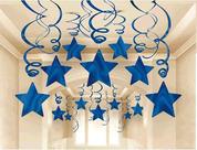 Swirl Decorations AimtoHome Party Blue com pacote de 30 estrelas