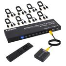 Switch HDMI KVM TCNEWCL 8 portas 4K @60Hz para 8 PCs com cabos