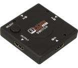 Switch hub hdmi preto 3 portas full hd 1080p para projetor