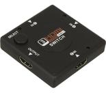 Switch hub hdmi preto 3 portas full hd 1080p seletor para tv