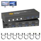 Switch KVM GREATHTEK de 4 portas para dois monitores USB 3.0 4K 60 Hz