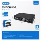 Switch PoE 8 Portas 16 Portas Gigabit RJ45 com 2 Uplink Gigabit e 1 Porta SFP Plug and Play
