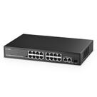 Switch POE Binardat 19 portas 16 POE+ 1000 Mbps com 2 uplink