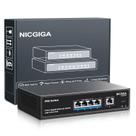Switch PoE NICGIGA de 4 portas Gigabit não gerenciado de 78 W com 1 x 1000 Mbps