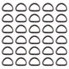 Swpeet 150 piezas de anillos en D semicirculares de metal negro de 20 mm Swpeet 150 piezas de anillos en D semicirculares de metal negro de 20 mm